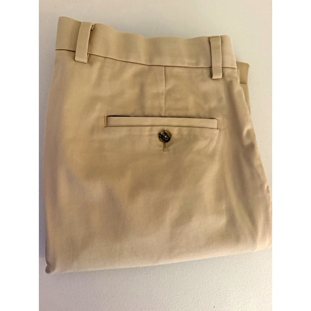Brooks Brothers Men's 36x32 Beige Advantage Chino Stretch Flat Front Straight